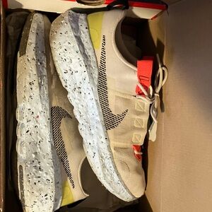 Nike Cream and Red Athletic Shoes